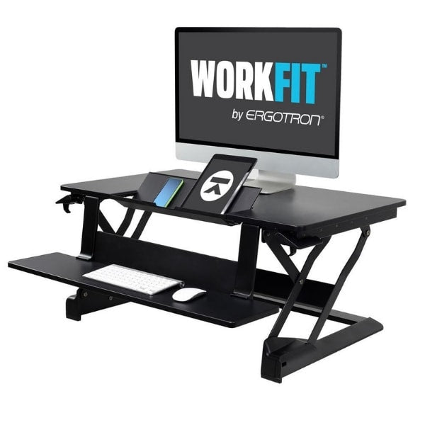 Ergotron WorkFit TLE Sit Stand Desktop Workstation With Gadgets