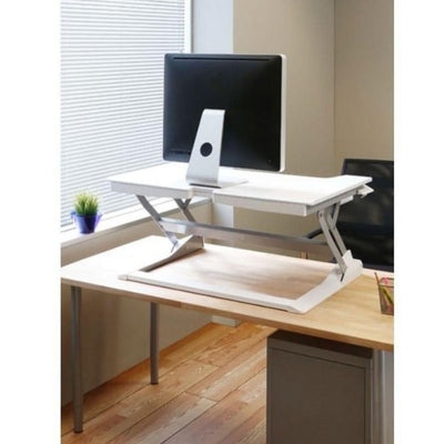 Ergotron WorkFit TL Sit Stand Desktop Workstation 3D View On The Desk