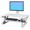 Ergotron WorkFit TL Sit Stand Desktop Workstation 3D View Single Monitor White