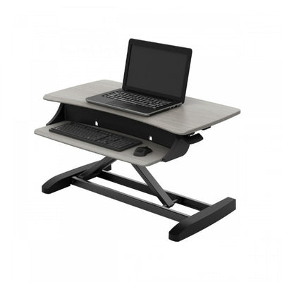 Ergotron WorkFit Z Mini Sit Stand Desktop Top Front Side View