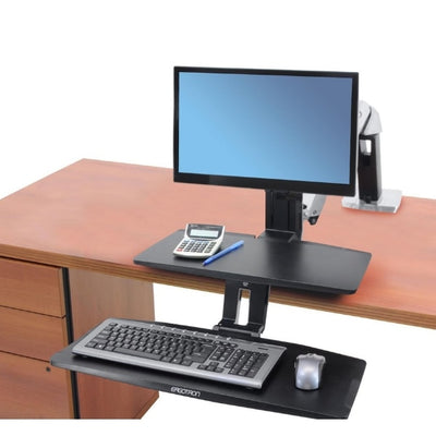 Ergotron Workfit A with Suspended Keyboard Top Front View