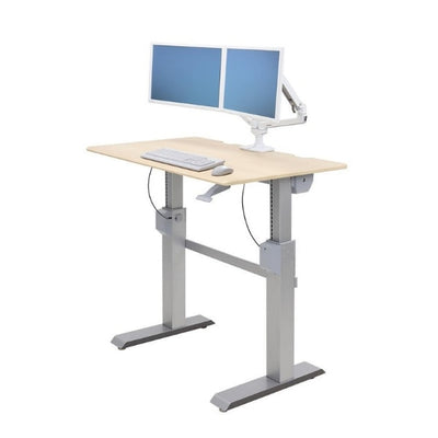 Ergotron Workfit DL 48 Sit Stand Desk 3D View Maple