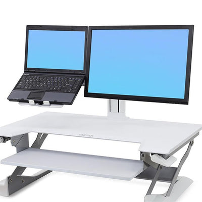 Ergotron Workfit LCD & Laptop Kit With Laptop And Monitor White