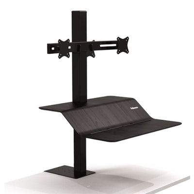 Fellowes Lotus VE Sit Stand Workstation Dual 3D View