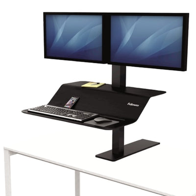 Fellowes Lotus VE Sit Stand Workstation Dual 3D View Single Monitor