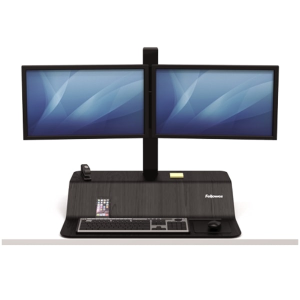 Fellowes Lotus VE Sit Stand Workstation Dual - Standing Desk Nation