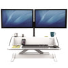 Fellowes Lotus White Front View Dual Monitor