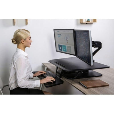 Flexispot F3M Compact Standing Desk Converter Sitting 3D View