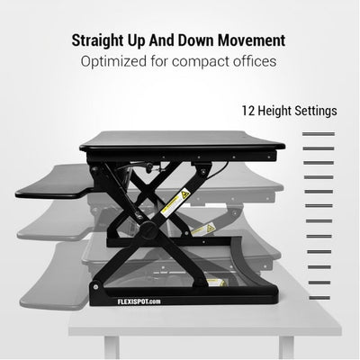 Flexispot M1B 27 inch Standing Desk Converter Height Setting