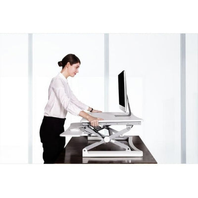 Flexispot M1B 27 inch Standing Desk Converter Standing Facing Right