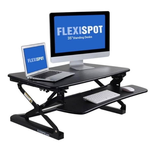 Flexispot M2 35 inch Standing Desk Converter 3D  VIew Black