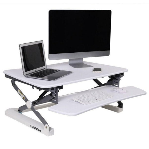 FlexiSpot® 35 AlcoveRiser Standing Desk Converter, Mahogany