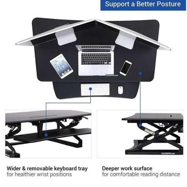 Flexispot M3B 47 Inch Standing Desk Converter Better Posture