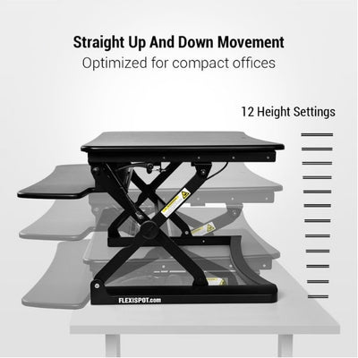 Flexispot M4 Corner Standing Desk Converter Height Settings