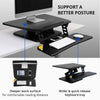 Flexispot M5 Compact Standing Desk Converter 3D View  And Side View Black