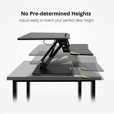 Flexispot M5 Compact Standing Desk Converter Side View Height Settings