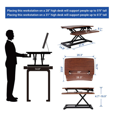 Flexispot M7 28 inch Alcove Standing Desk Converter