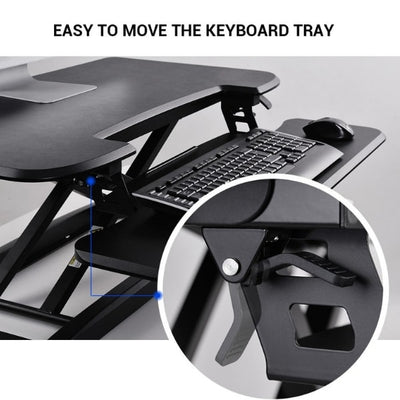 Flexispot M7 28 inch Alcove Standing Desk Converter Adjustable Lever Black
