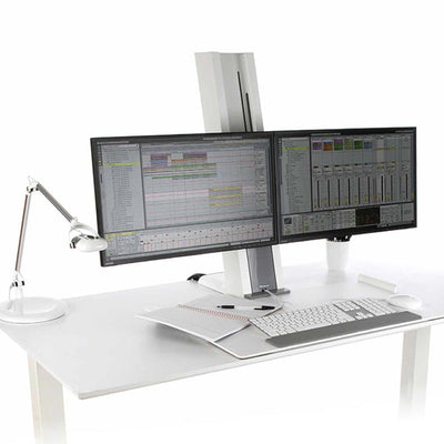 Humanscale QuickStand 3D View White Dual Monitor