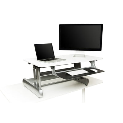 InMovement Standing Desk Converter DT2 3D View White