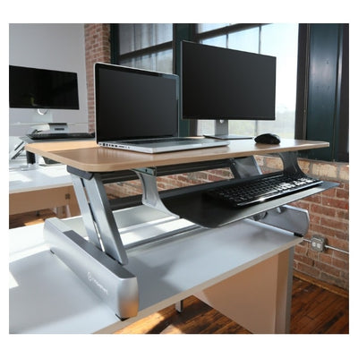 InMovement Standing Desk Converter DT2 3D View Dual monitor