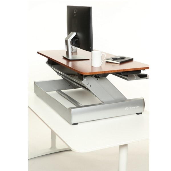 InMovement Standing Desk Converter DT2 Top Back Side View