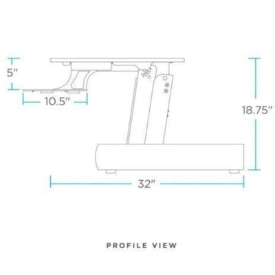 InMovement Standing Desk Converter DT2 Profile View