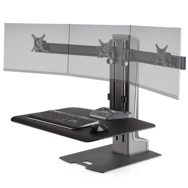 Stand up desk hotsell for 3 monitors