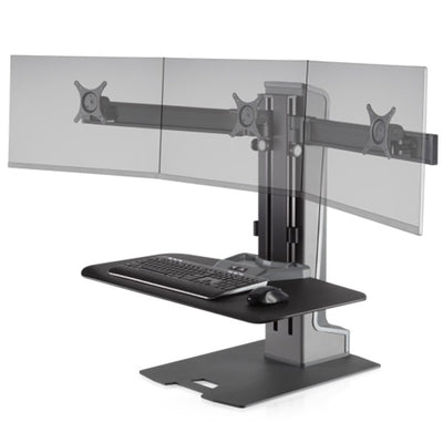 Triple monitor sit sales stand desk