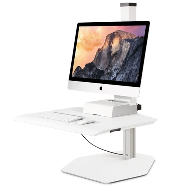Innovative Winston Workstation Apple iMac Single Sit Stand 3D View