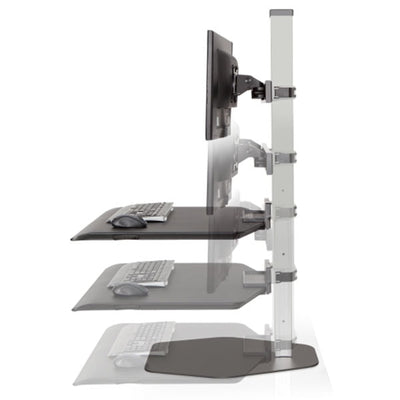 Innovative Winston Workstation Dual Monitor Sit Stand Height Setting