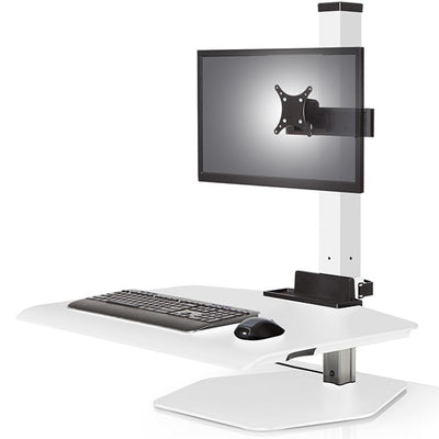 Innovative Winston Workstation Single Monitor Sit Stand White
