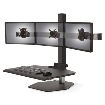 Innovative Winston Workstation Triple Monitor Sit Stand Black