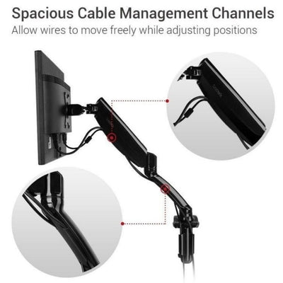 Loctek D5 Monitor Arm Cable Management Channels