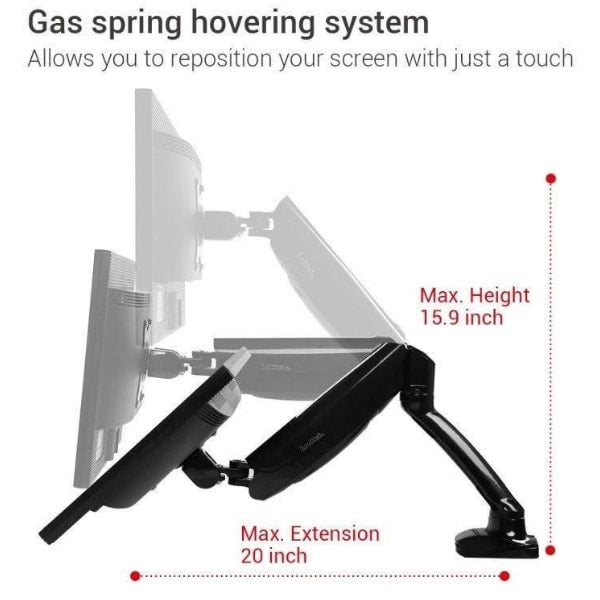 Loctek D5 Monitor Arm Max Extension Max Height