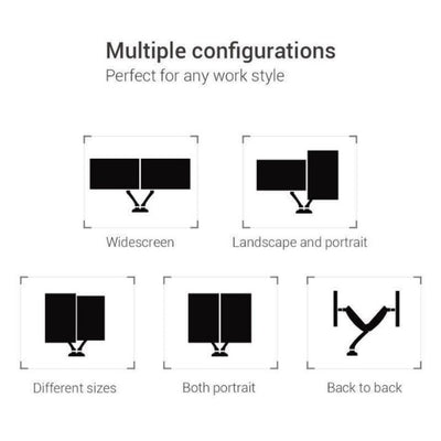 Loctek D5 Monitor Arm Multiple Configurations