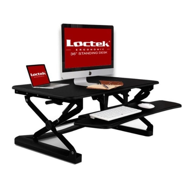 Loctek LX36 Sit-Stand Desktop Workstation 3D View Black