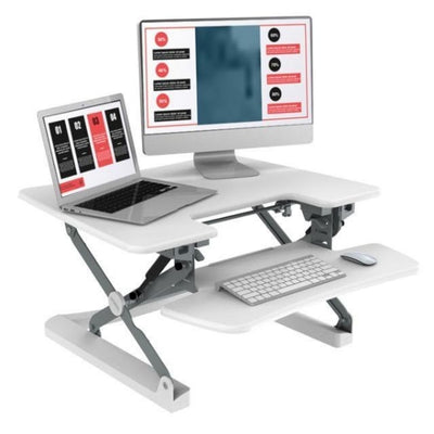 Loctek LXR30 Standing Desk Converter 3D View White