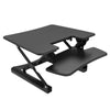 Loctek LXR30 Standing Desk Converter Top Front Side View Black