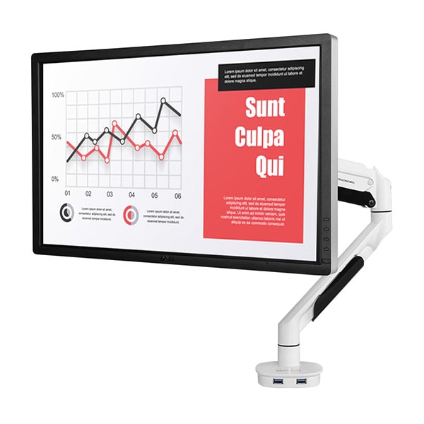 Loctek Q7 Single Monitor Arm Front Side View