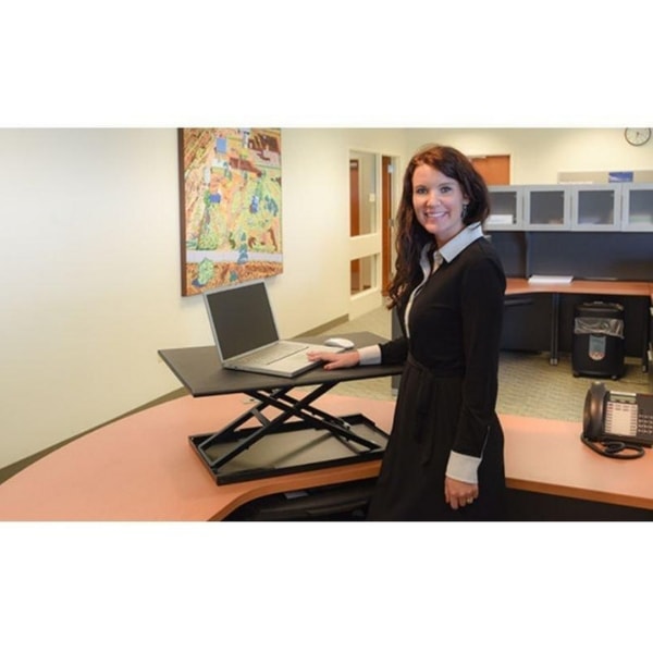 Luxor Level Up 32 Pneumatic Adjustable Desktop 3D View Standing