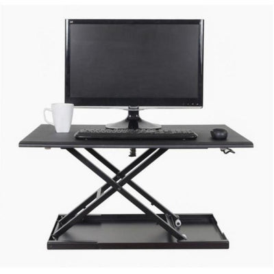 Luxor Level Up 32 Pneumatic Adjustable Desktop Front View Raised