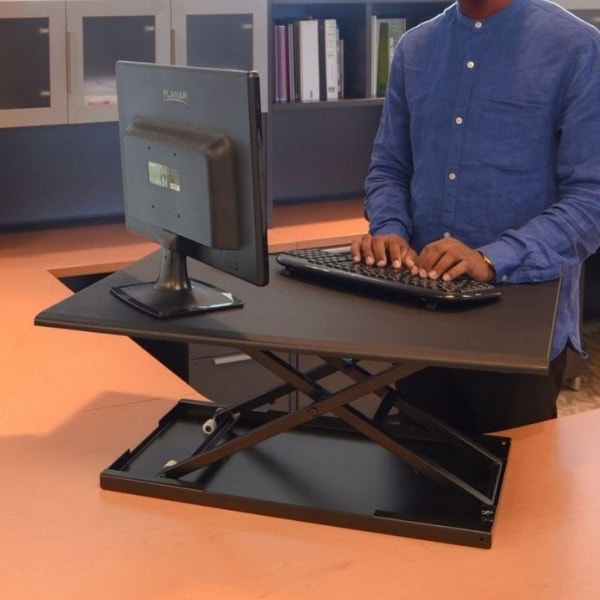 Luxor Level Up 32 Pneumatic Adjustable Desktop Top Back View