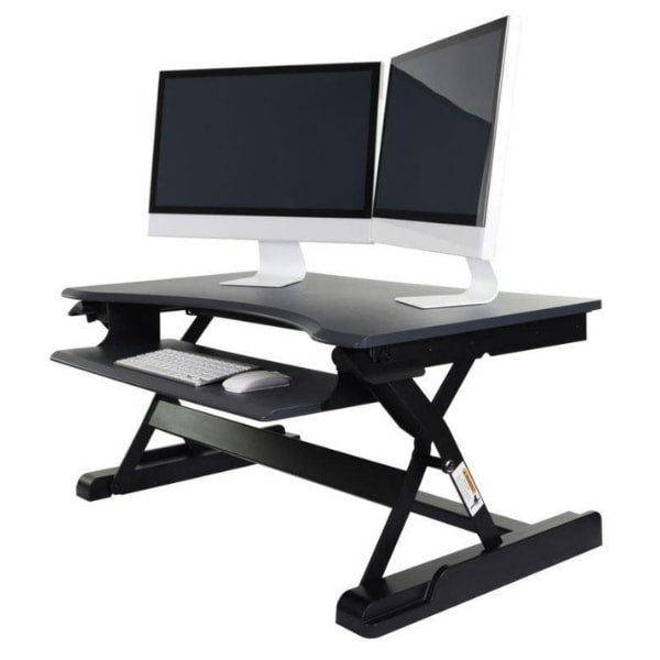 Luxor Level Up Premier Standing Desk Converter 3D View Raised