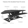 VersaDesk - 48" Power Pro Corner Electric Standing Desk Converter - DISCONTINUED - Standing Desk Nation