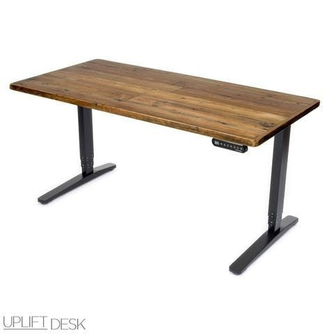 Uplift Height Adjustable Standing Desk w/ Reclaimed Wood Top - Standing Desk Nation