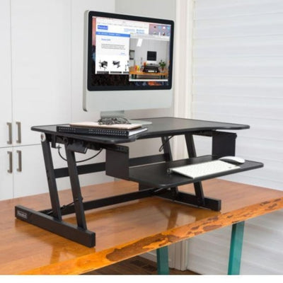 Rocelco ADR Adjustable Desk Riser 3D View On The Table