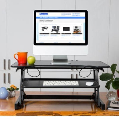 Rocelco ADR Adjustable Desk Riser Front View Single Screen