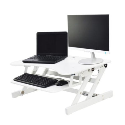 Rocelco EADR Ergonomic Adjustable Desk Riser 3D View White