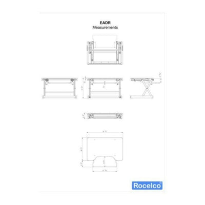 Rocelco EADR Ergonomic Adjustable Desk Riser Profile View